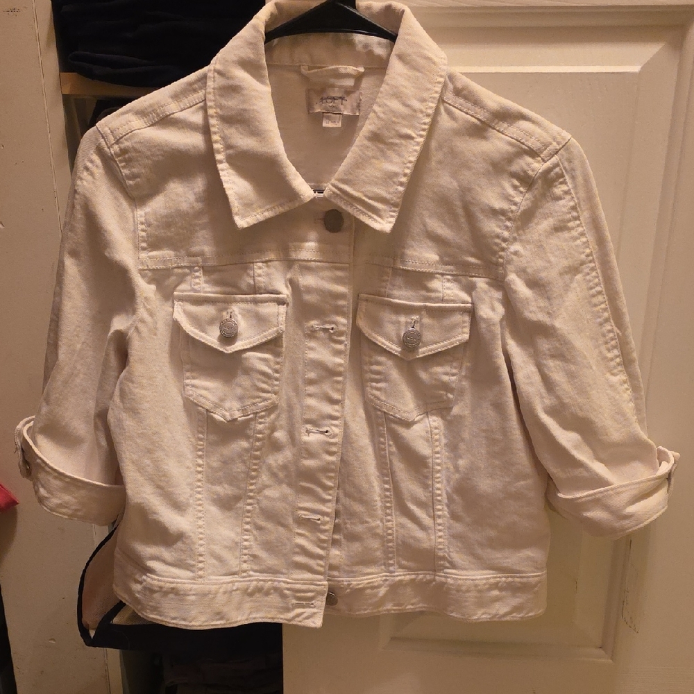 LOFT Cream Jean Jacket
